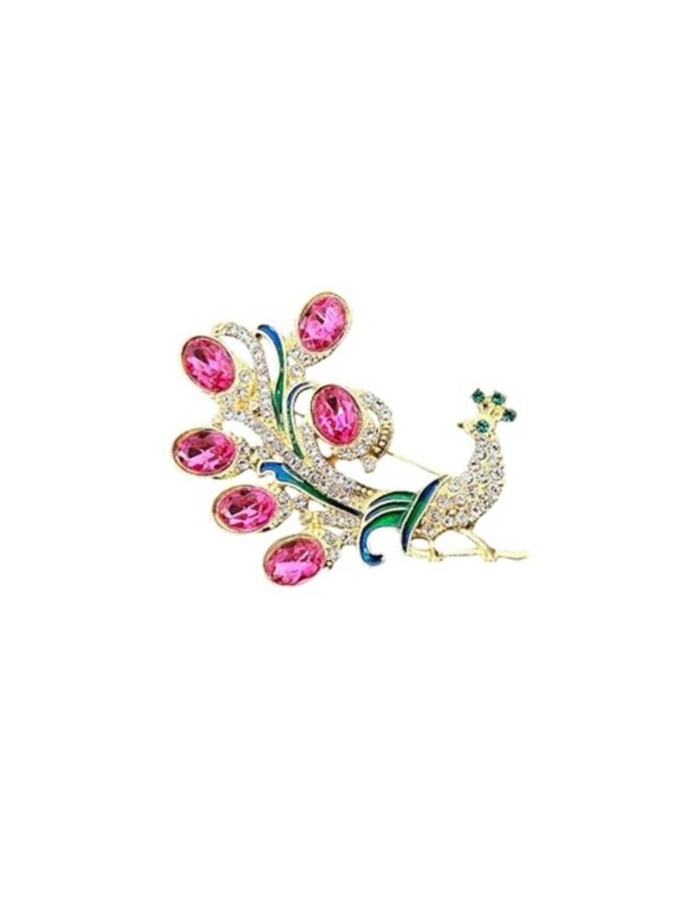 Stunning Rhinestone Peacock Brooch Pin for Women Crystal Bird Lapel Pin for